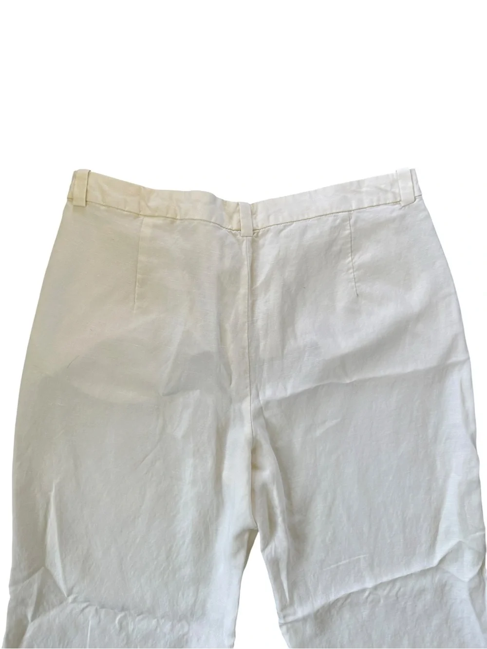 Zara Off white cream Wide Leg Trousers Linen Blend Pants size xxl